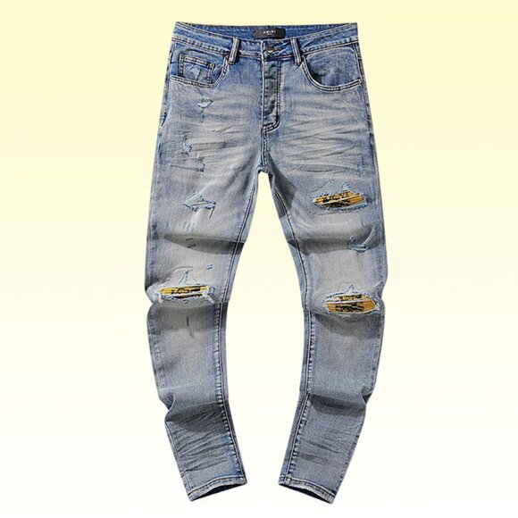 Amiri Blue Ripped Slim Fit Jeans